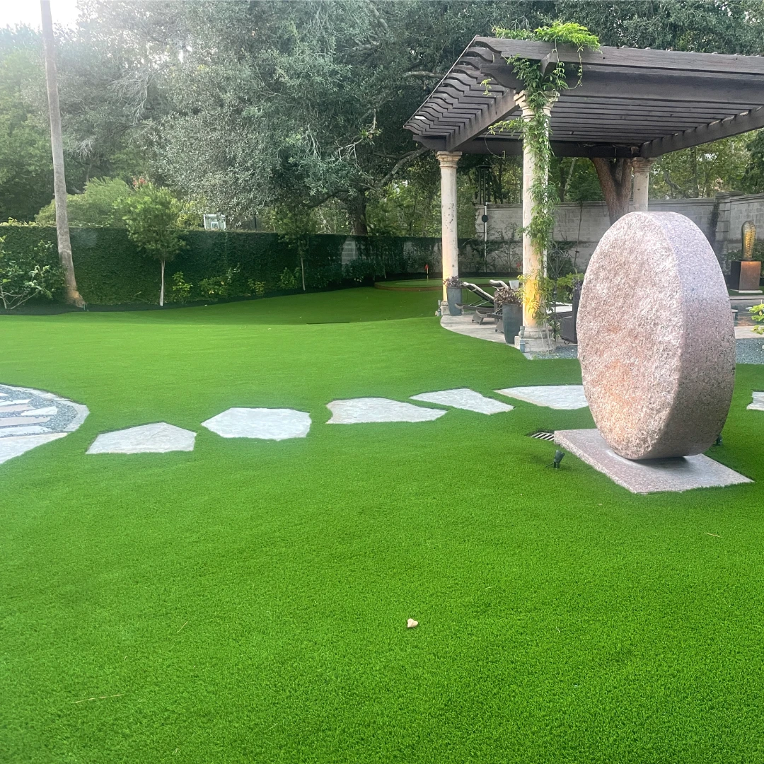 Residential turf installation in Humble